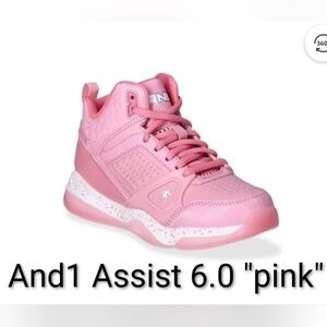 And1 Assist 6.0 Youth Athletic Sneakers in pink W6.5/M5 New With Box
